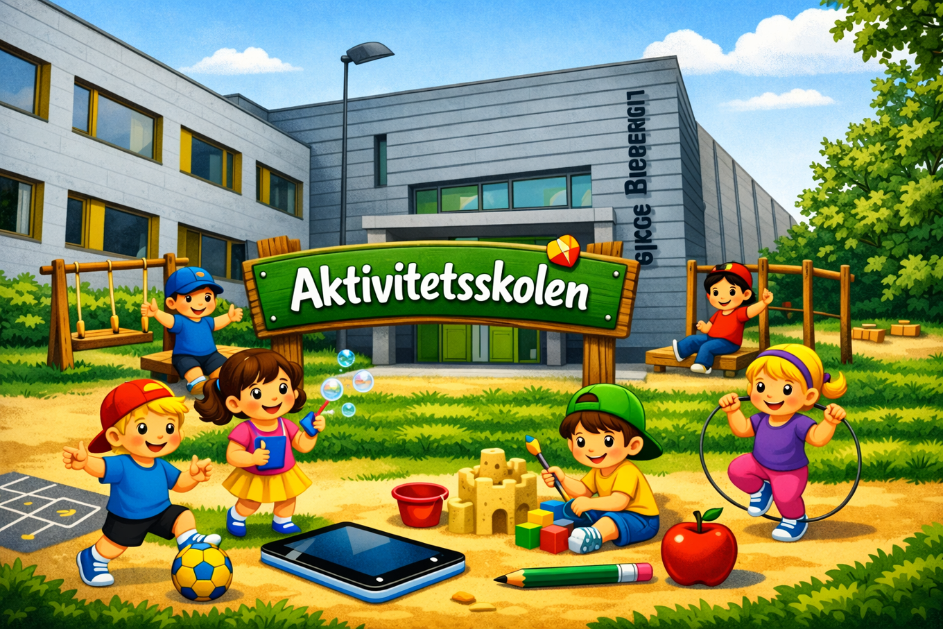 en gruppe barn som lekte ute